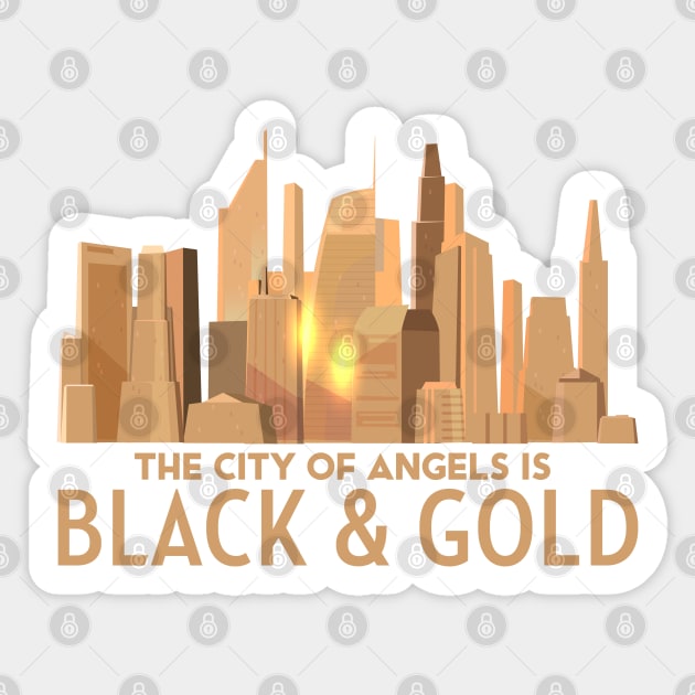 The city of Angels is Black and Gold LAFC Sticker by Neverworldian